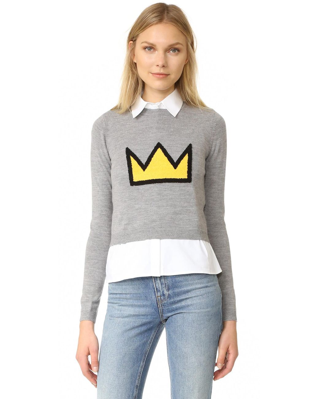 Alice Olivia Ao X Basquiat Nikia Crown Pullover Lyst